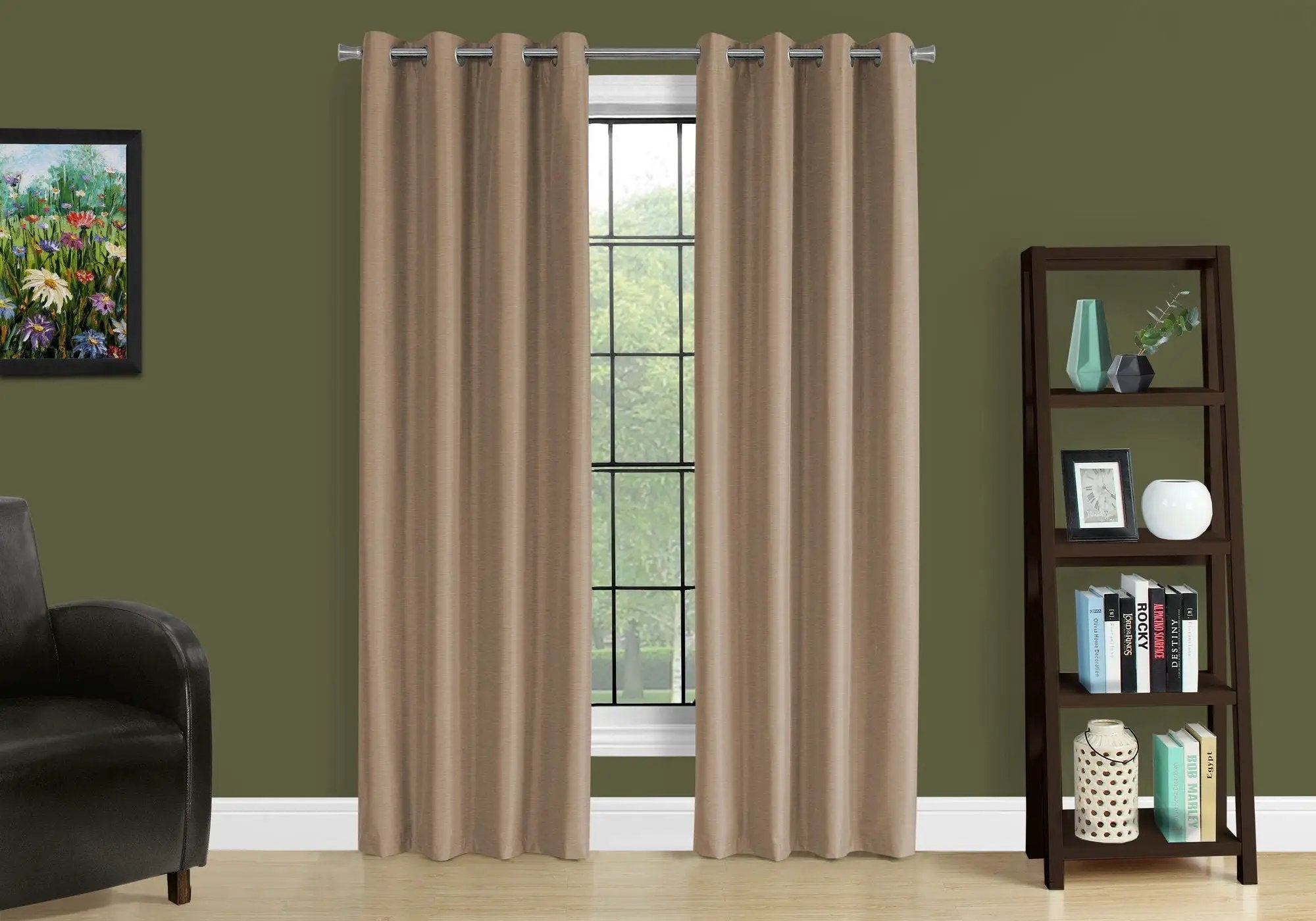 2 Pieces Set, Curtain Panel, Room Darkening, Grommet, Contemporary & Modern by Unique Piece Furniture