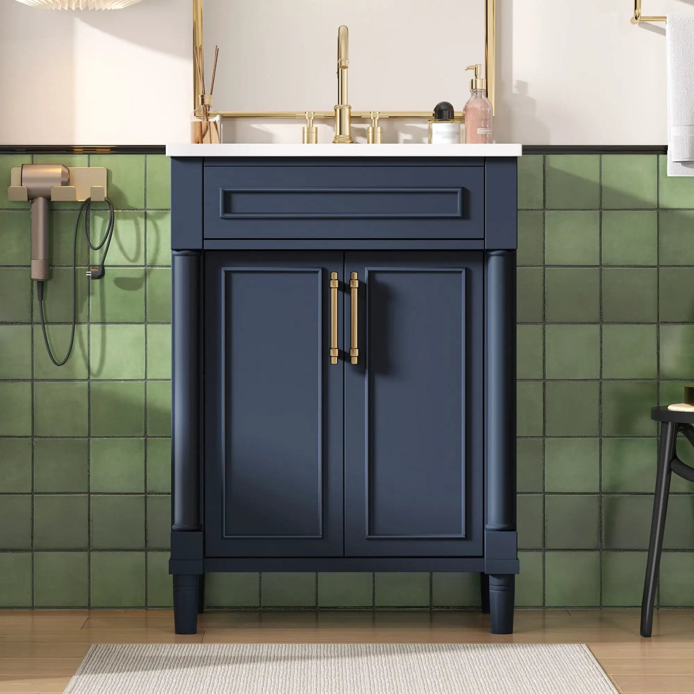Bathroom Vanity With Integrated Sink, 2 Door Cabinet, Single Sink For Small To Medium Bathrooms by Unique Piece Furniture