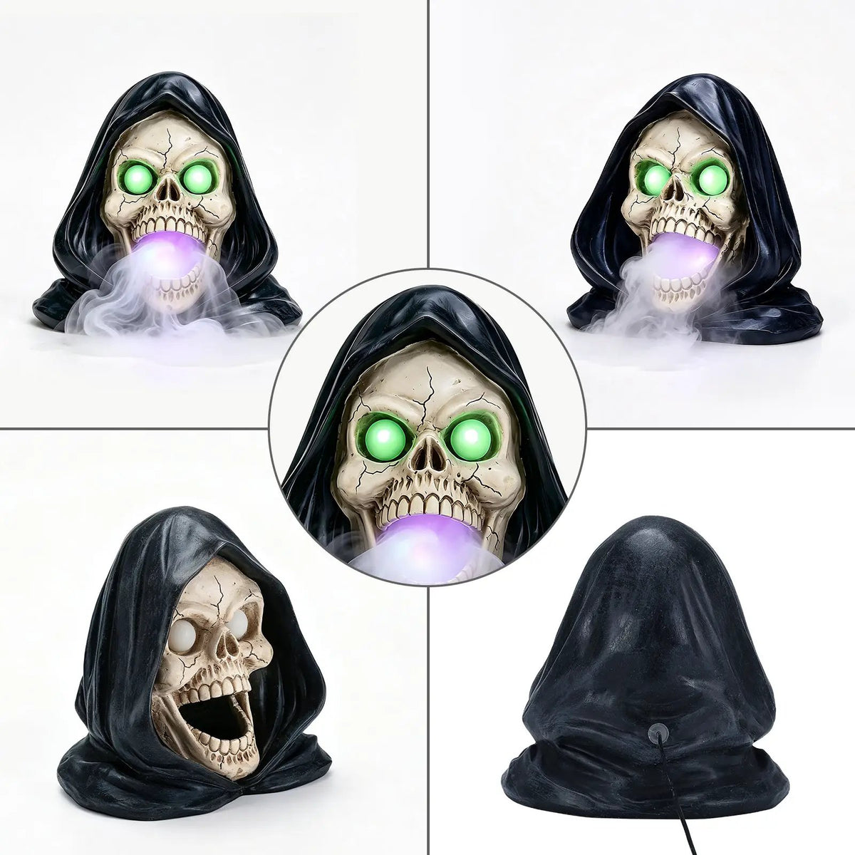 Halloween Grim Reaper Skull Statue with LED Light by HouseOfZazla