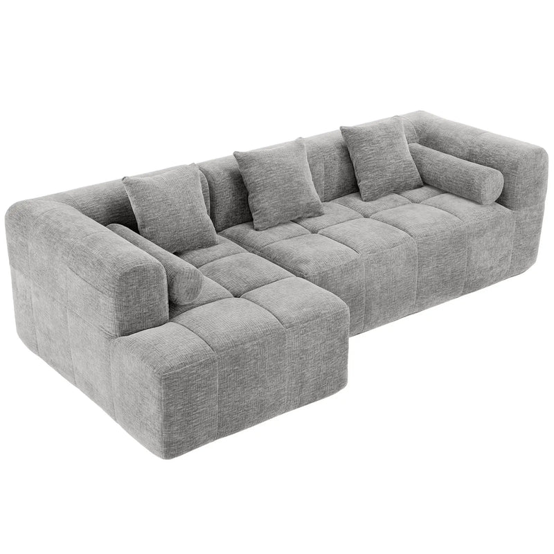 Sectional Free Combined Sofa With 2 Side Pockets by HouseOfZazla
