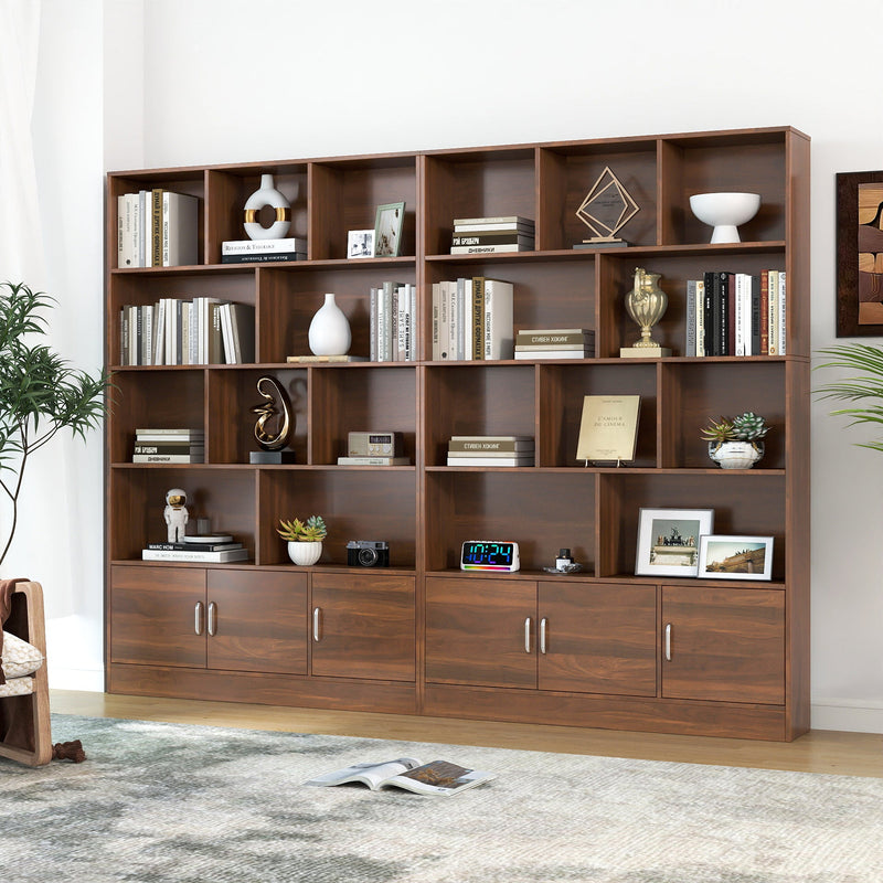 70.87" Tall Bookshelf with 10 Cubes and 3 Doors by HouseOfZazla