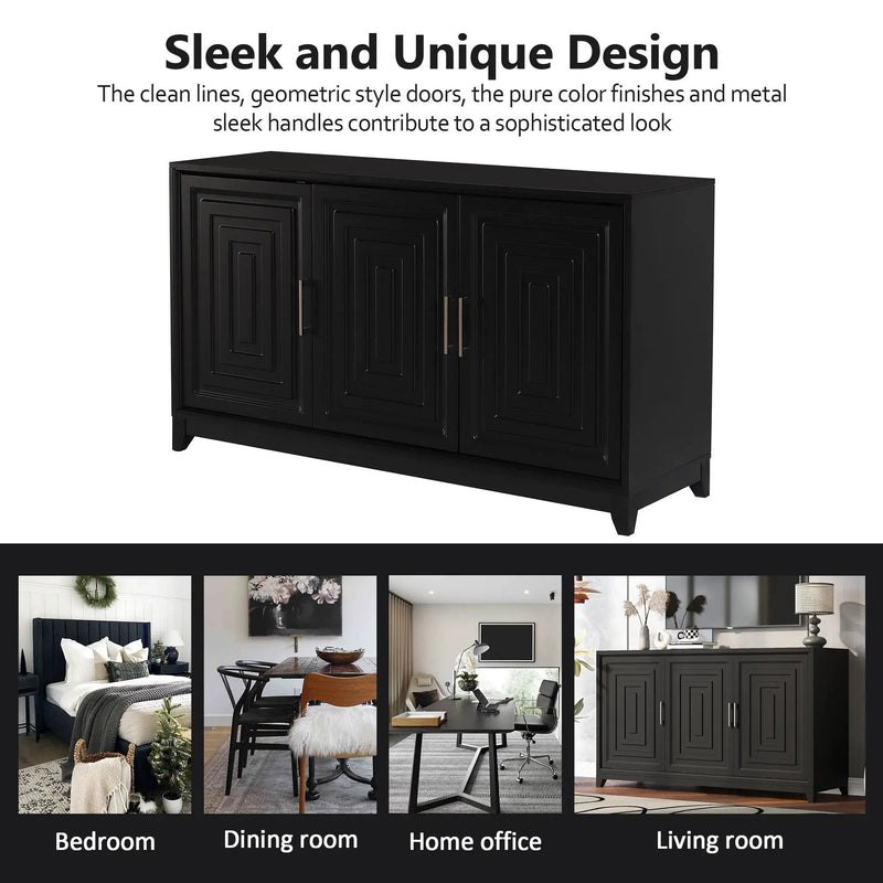 TV Stand For TVs Up To 65", Modern Entertainment Center Media Console Cabinet With 2 Spacious Storage Space, Solid Wood Legs For Living Room by HouseOfZazla
