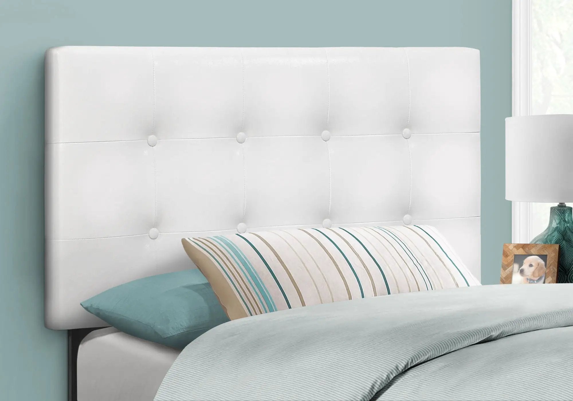 Twin Size, Bed Headboard Only, Upholstered, Transitional - White by Unique Piece Furniture