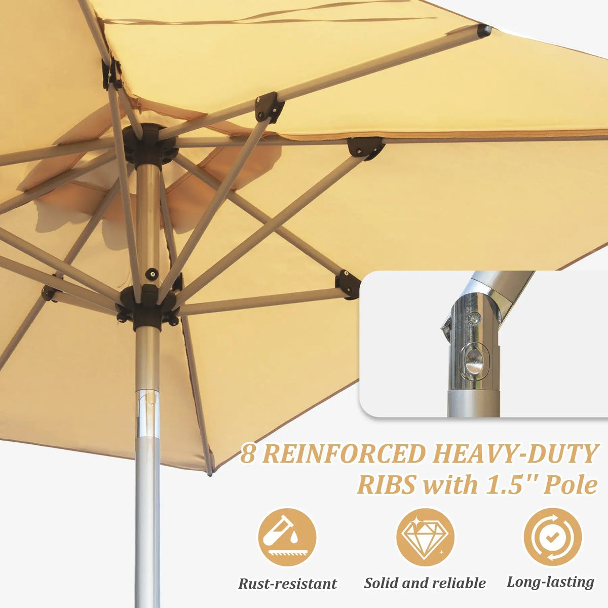 Rectangle Patio Umbrella with Crank Lift and Tilt Function by HouseOfZazla