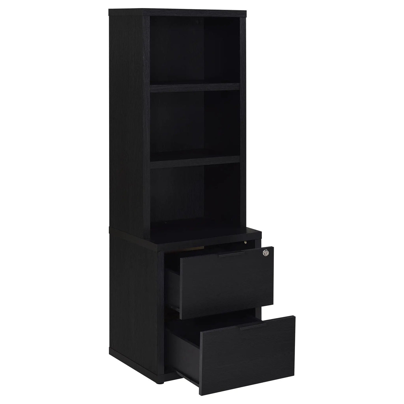Geary - 3 Shelf Bookcase With USB Charging And Lockable Top Drawer by HouseOfZazla