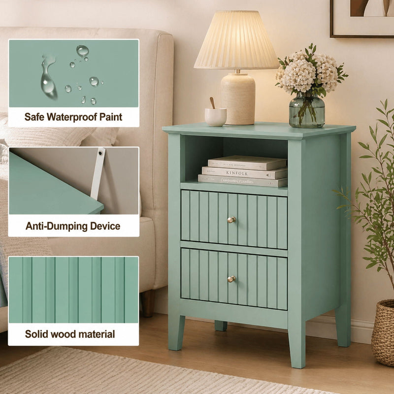 Fluted Nightstand With 2 Drawers by HouseOfZazla