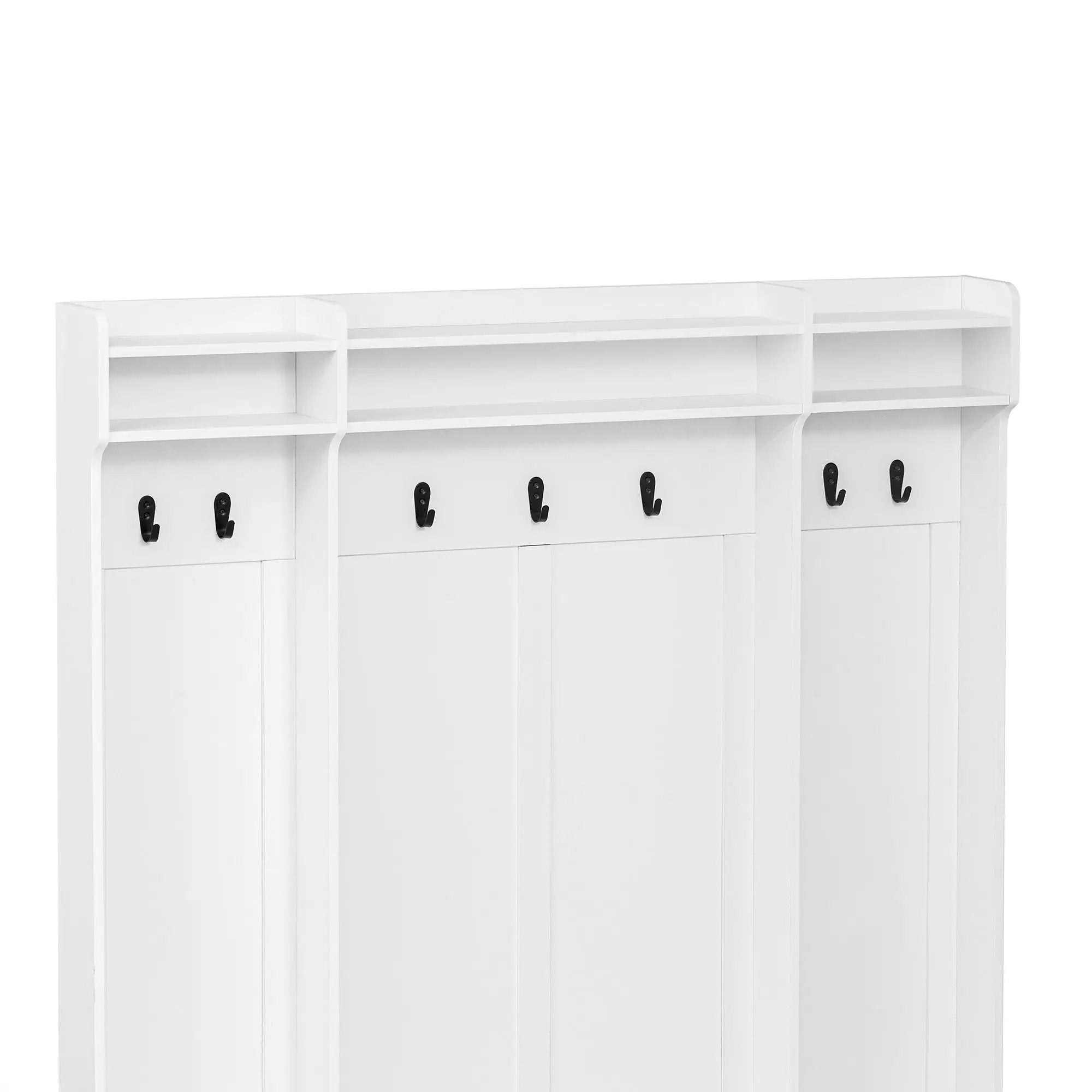 5 In 1 Entryway Bench With Coat Rack, 7 Sturdy Hooks, 2 Spacious Drawers And Adjustable Shelves by HouseOfZazla