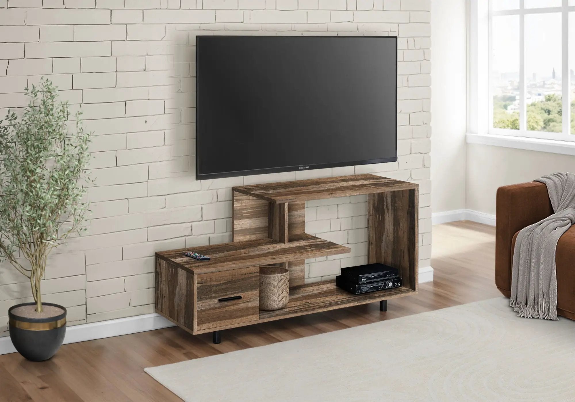 TV Stand, Console, Media Entertainment Center, Storage Drawer, Contemporary by Unique Piece Furniture