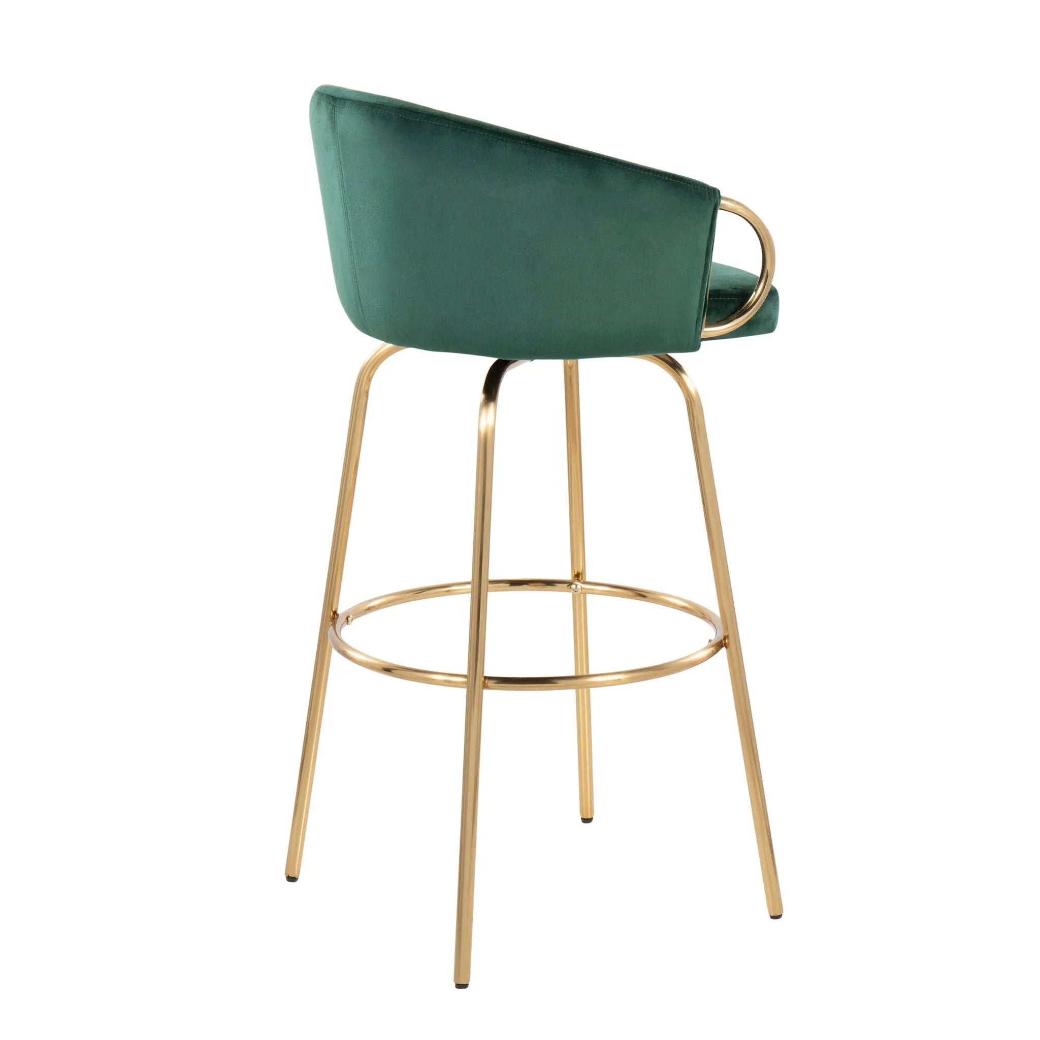 Claire - Contemporary / Glam Fixed Height Bar Stool (Set of 2) Round Footrest (Set of 2) by Unique Piece Furniture