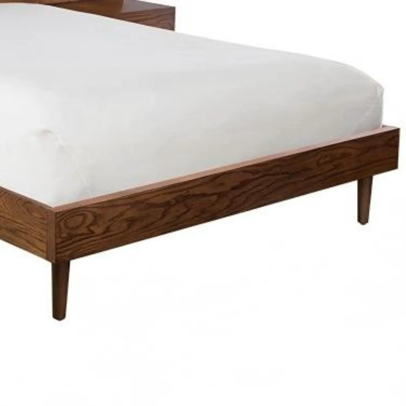 Queen Size Bed With Attached Nightstands And Hidden Storage - Pecan by Unique Piece Furniture