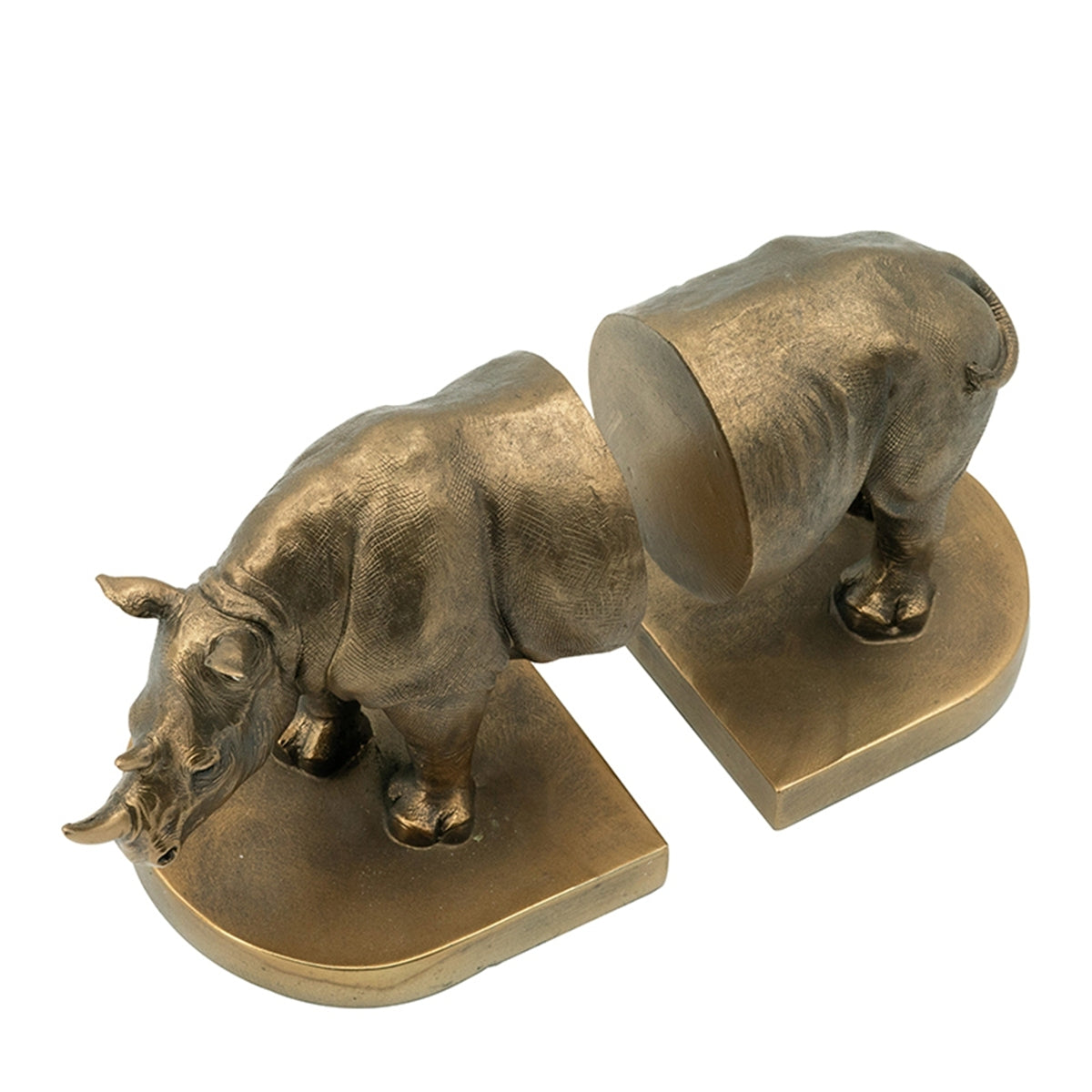 Set of 2 Rhino Bronze Bookends by HouseOfZazla