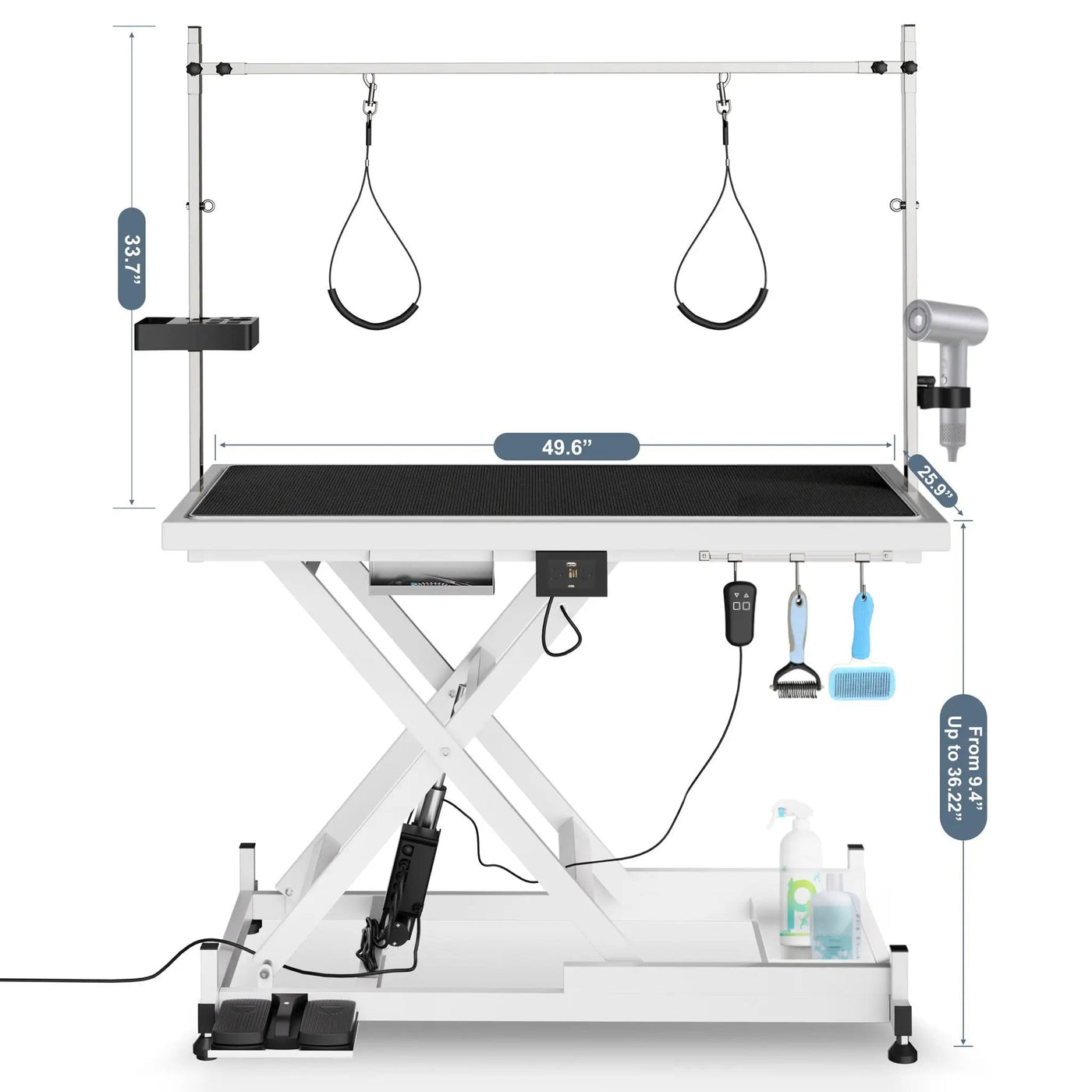Super Deluxe Electric Pet Grooming Table, Height Adjustable by HouseOfZazla