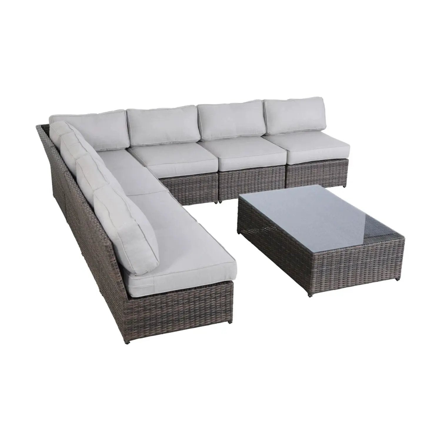 Comfortable Modern Patio Rattan Sectional Set With Cushions by HouseOfZazla