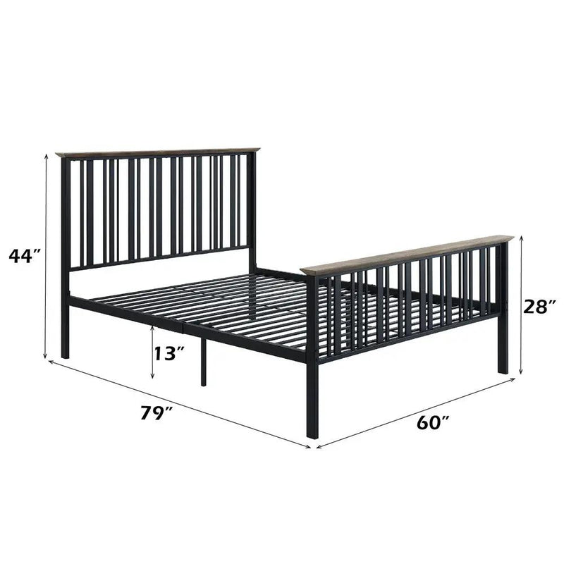 Zudora - Full Bed - Antique Oak & Black by Unique Piece Furniture