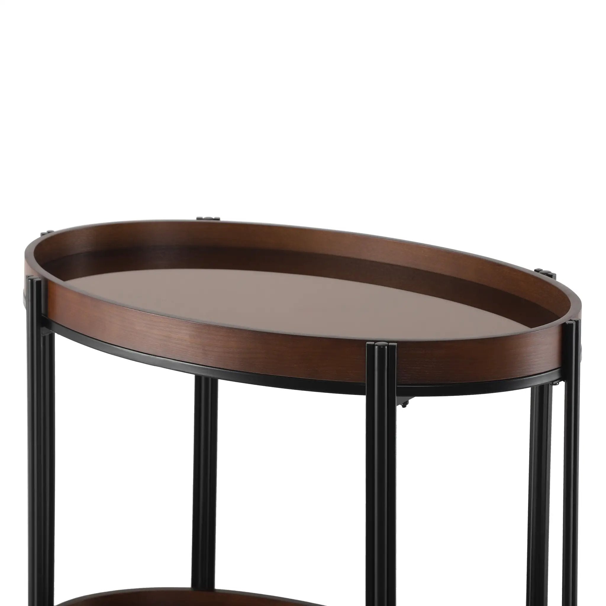 Oval 2 Shelf Dark Kitchen Cart by HouseOfZazla