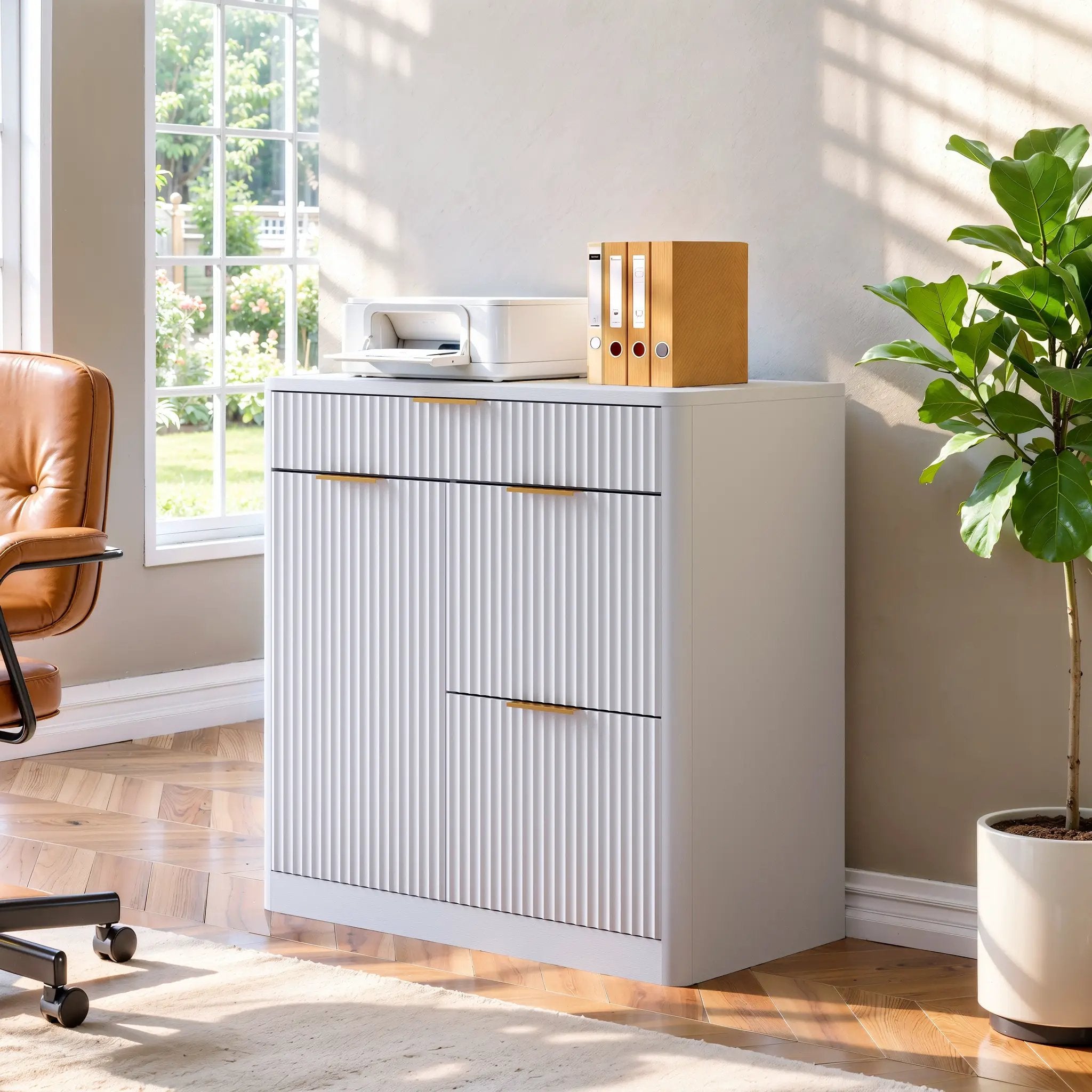 Freestanding Office File Cabinet with Built-in Charging Station by HouseOfZazla
