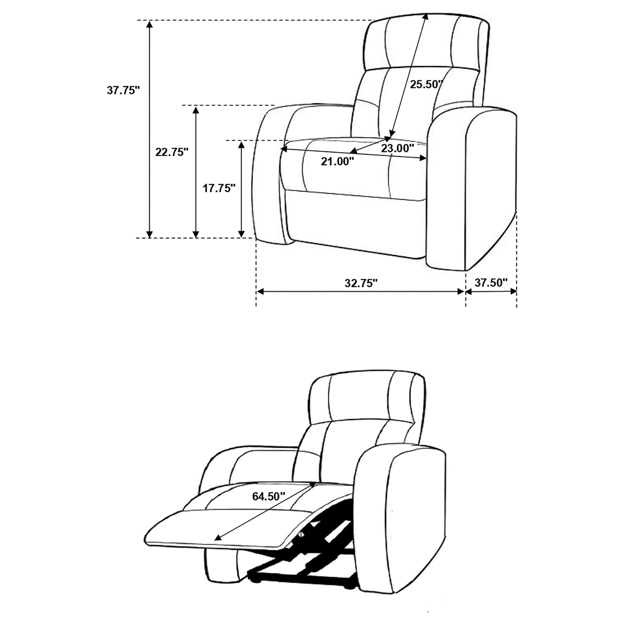 Greenfield - 3 Seater Home Theater With Storage - Black by HouseOfZazla