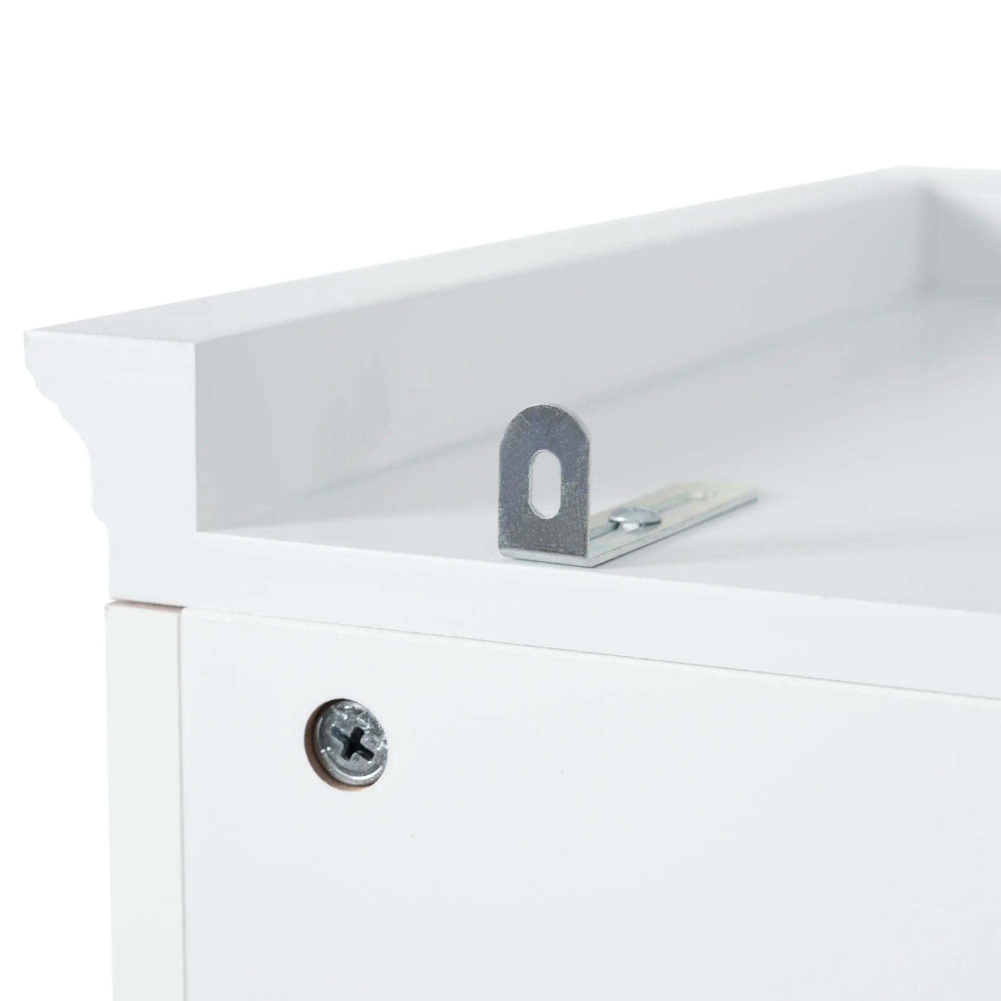 Freestanding Bathroom Vanity Tall With Damping Hinge Doors, Adjustable Shelves - White by HouseOfZazla