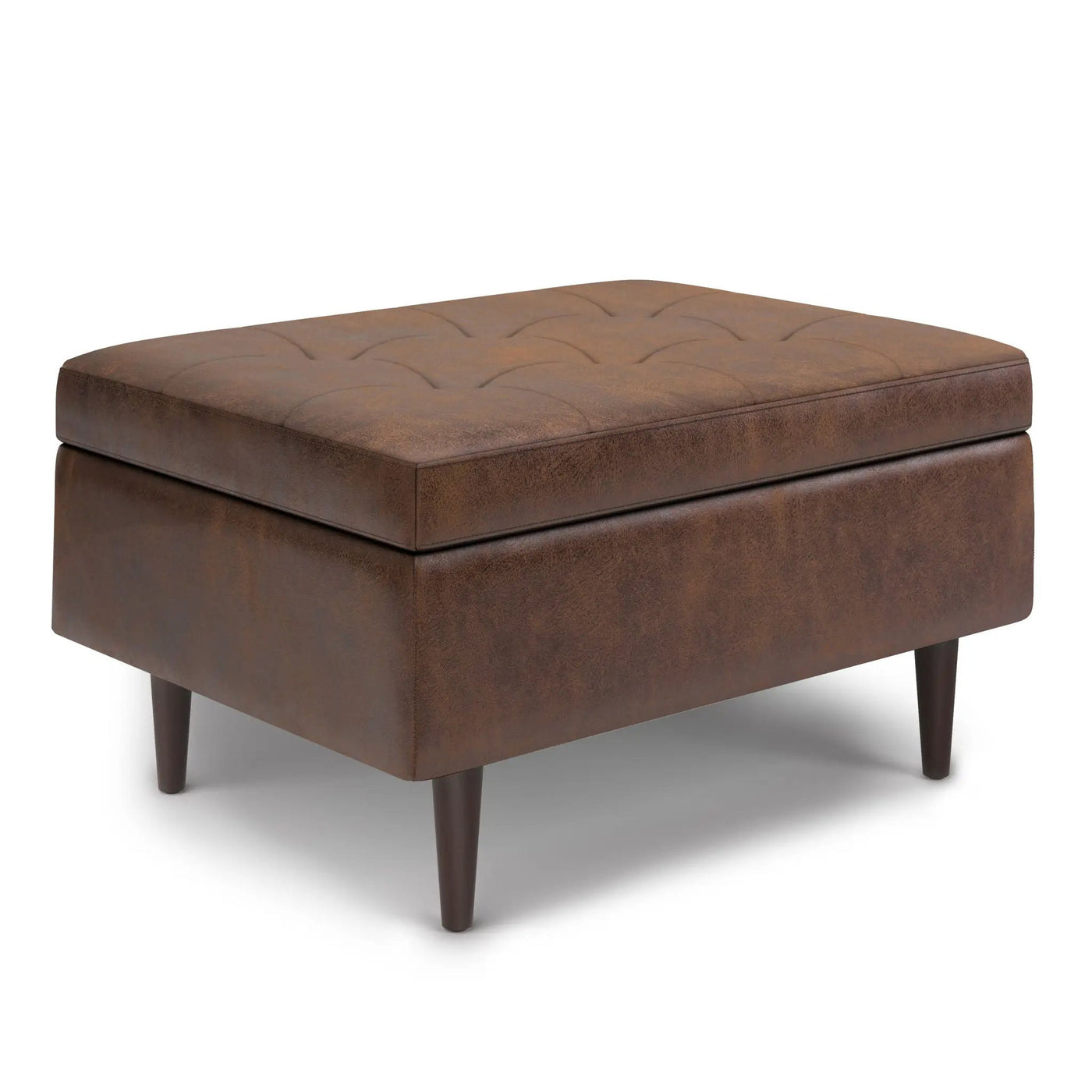 Shay - Large Square Coffee Table Storage Ottoman Mid-Century Style by HouseOfZazla