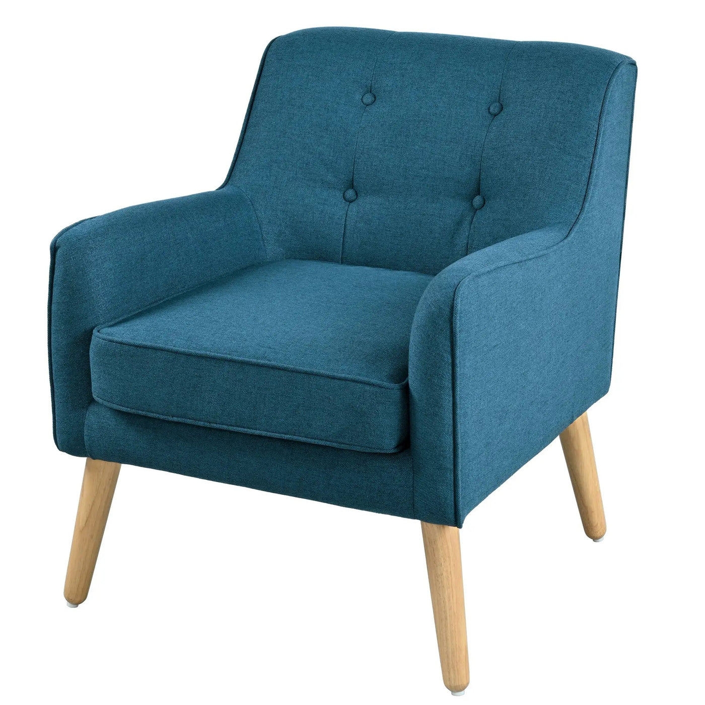 Modern Arm Chair With Tufted Back and Wooden Legs by HouseOfZazla