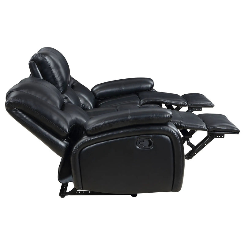 Camila 3-piece Upholstered Reclining Sofa Set Black by Unique Piece Furniture