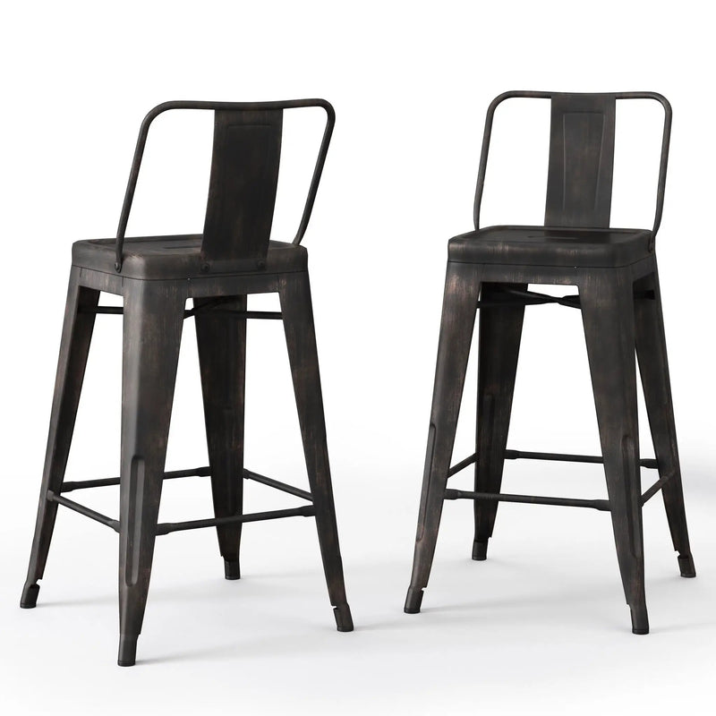 Rayne - Curved Back Metal Stool (Set of 2) by Unique Piece Furniture
