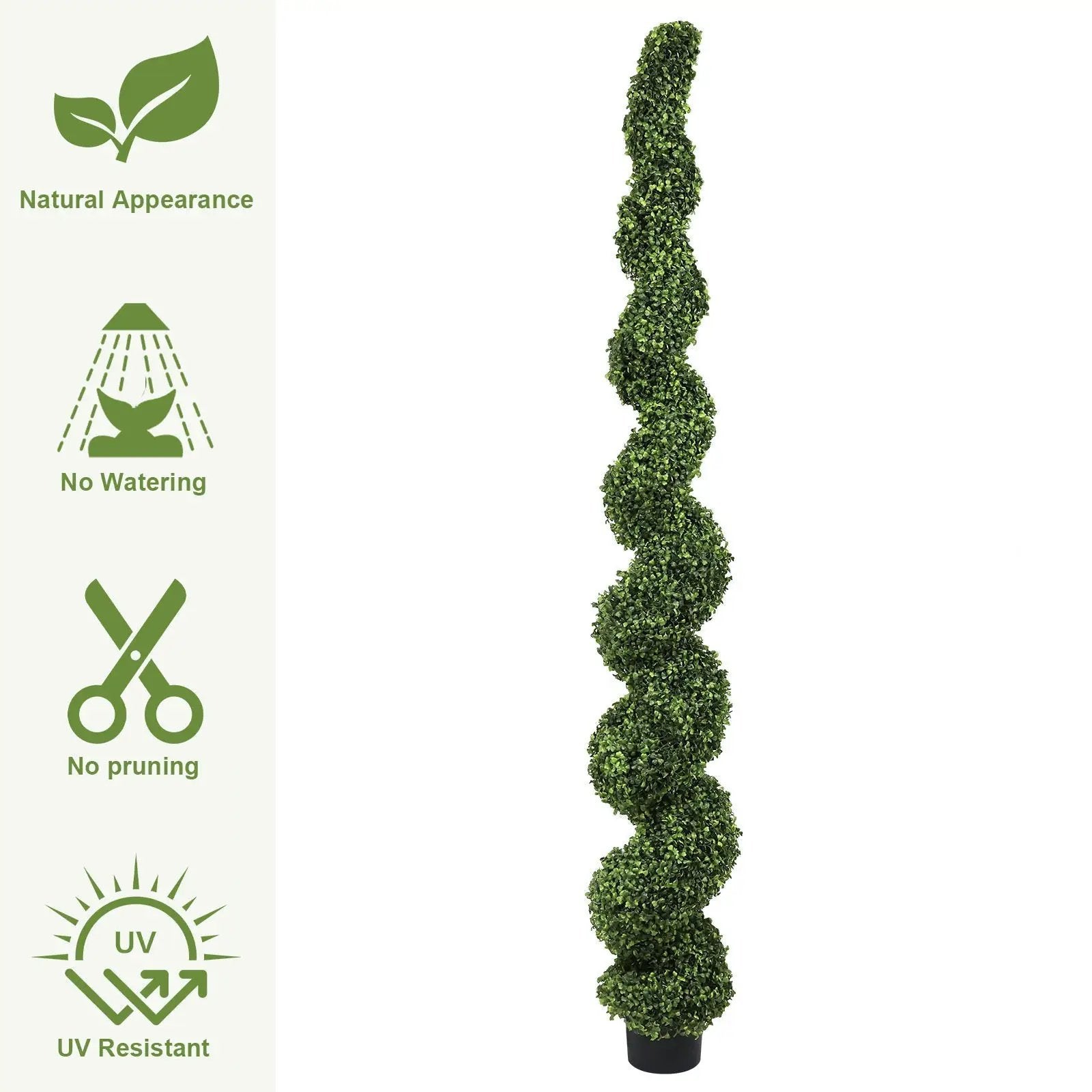 7FT Spiral Topiary Trees Artificial Outdoor Faux Boxwood Plants by HouseOfZazla