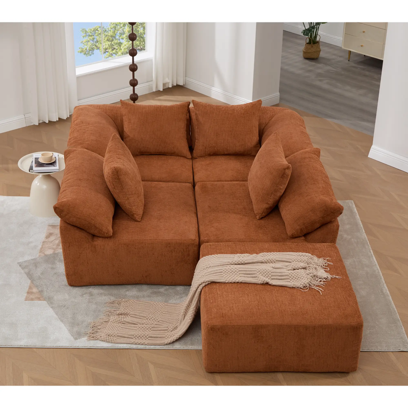 142" L Shaped Modular Sectional Sofa by HouseOfZazla
