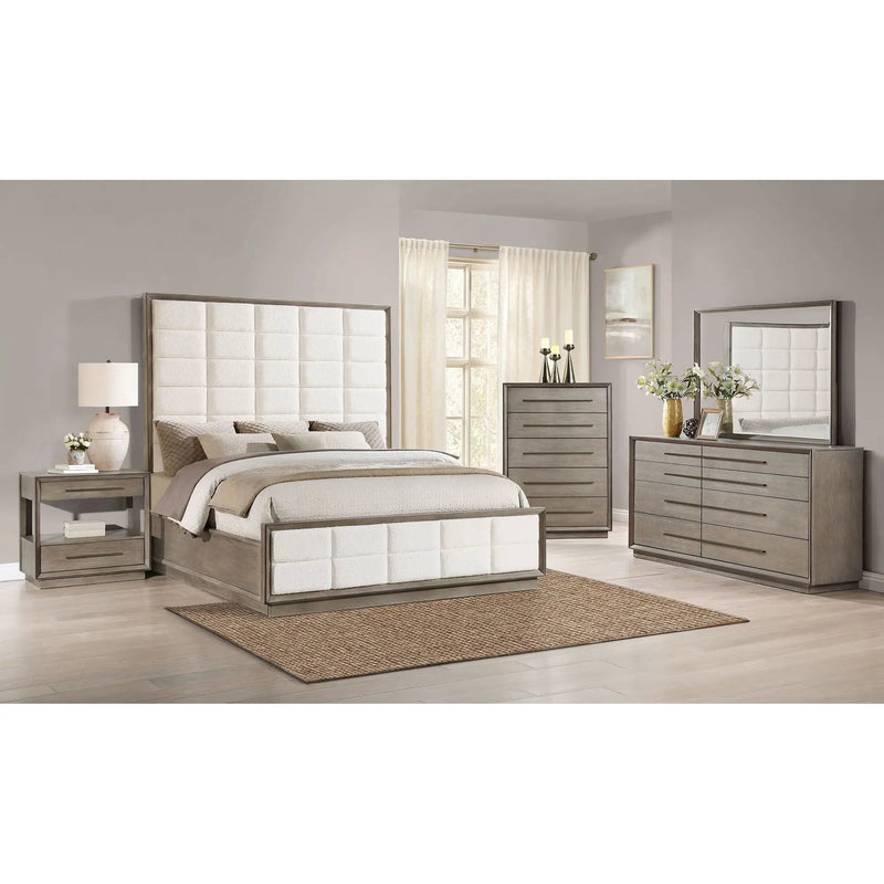 Prescott - 5 Drawer Bedroom Chest With Mitered Trim - Taupe by HouseOfZazla