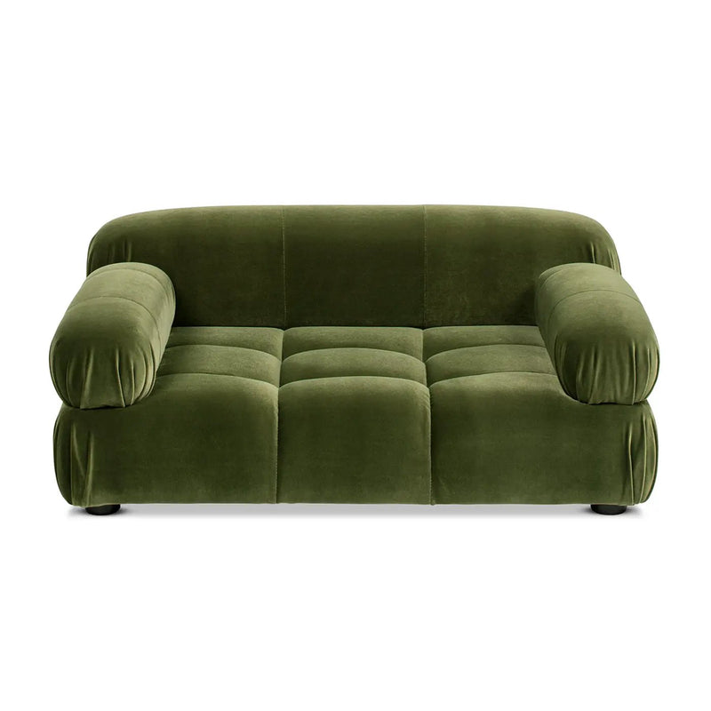 Marcel Upholstered Modern Small to Medium Pet Bed For Dogs and Cats Olive Green Velvet by HouseOfZazla