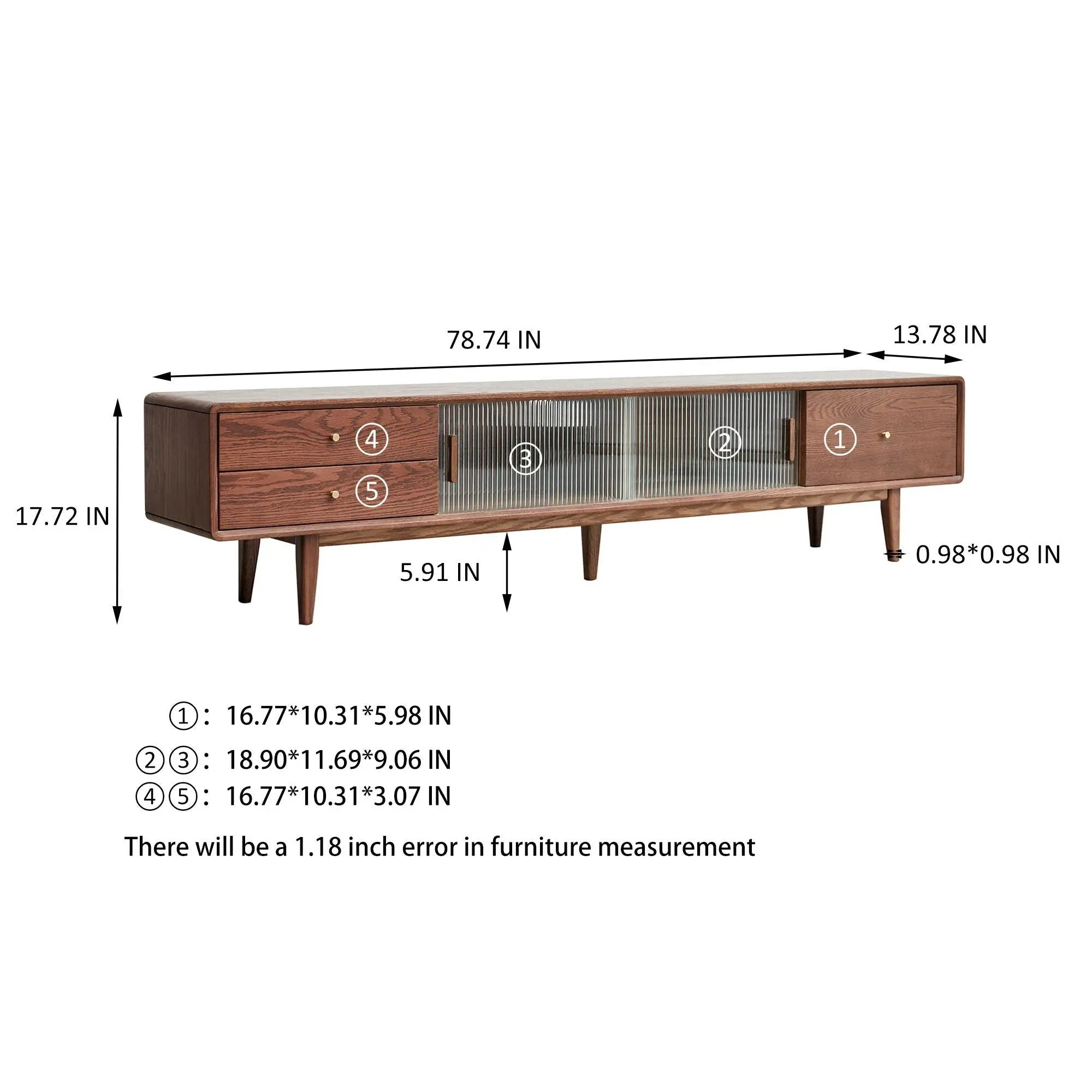 TV Cabinet With Chinese Changhong Glass Doors, Two Drawer Storage Space TV Standing by HouseOfZazla
