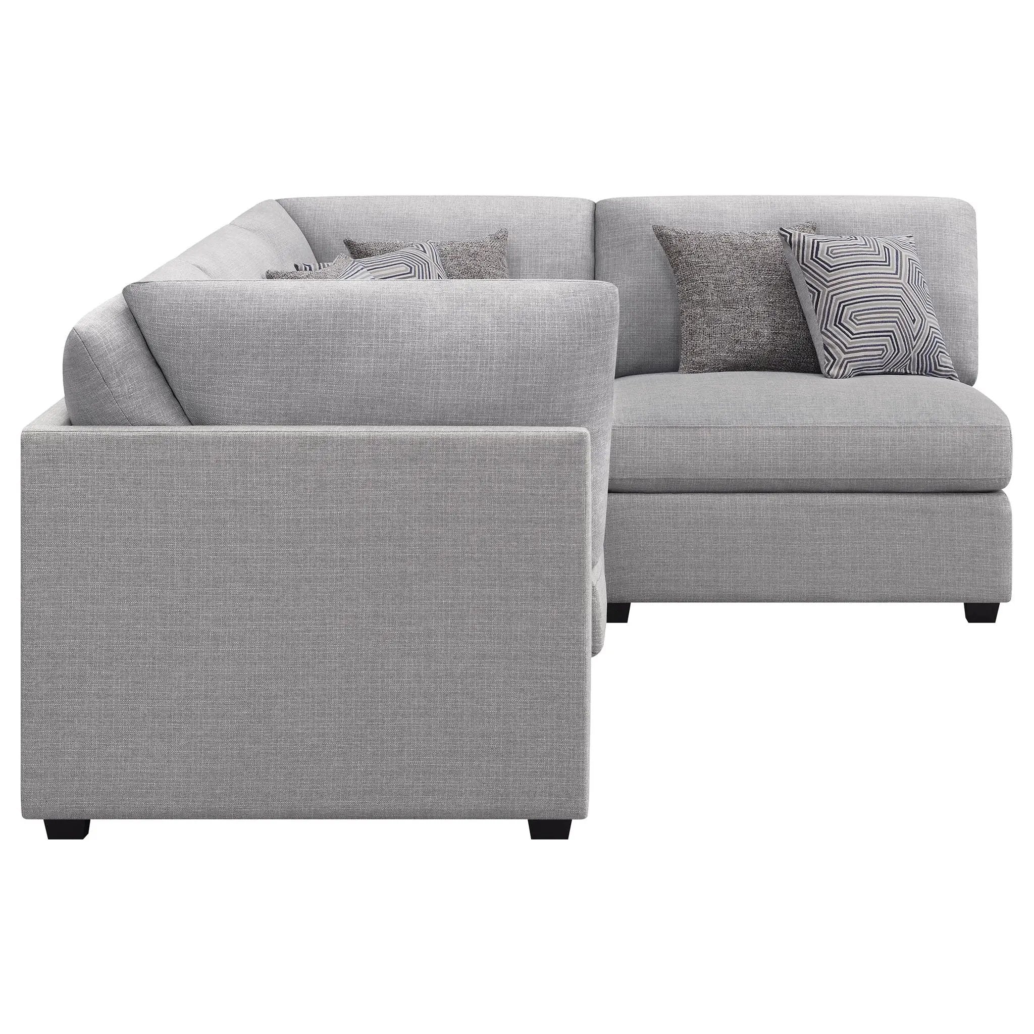 Cambria 4-piece Upholstered Modular Sectional Sofa Grey by Unique Piece Furniture