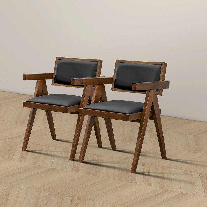 Athena - Dining Chair (Set of 2) - Black / Brown by HouseOfZazla