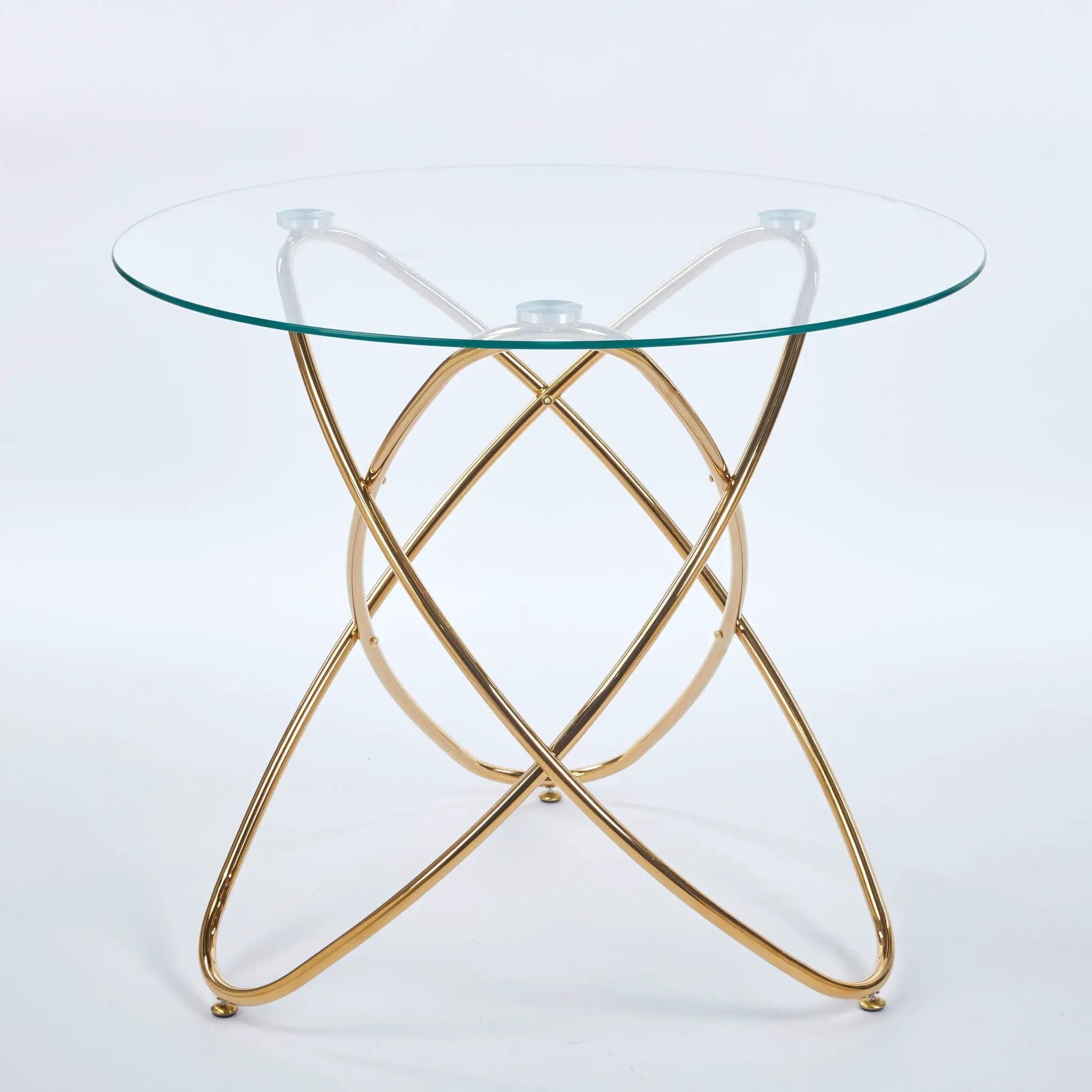 Metal Leg Dining Table With Tempered Glass Top by Unique Piece Furniture