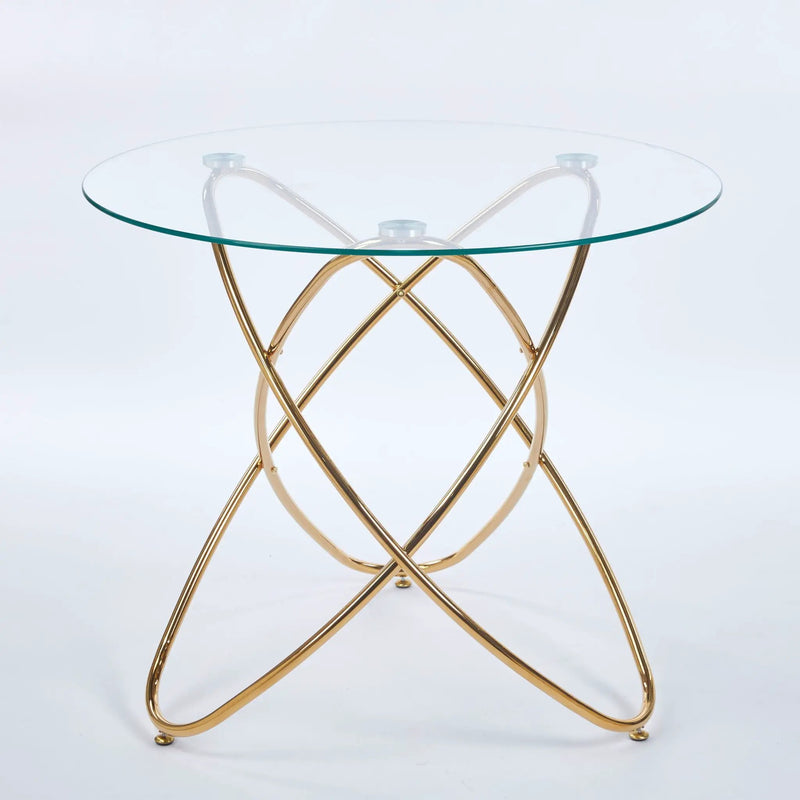 Metal Leg Dining Table With Tempered Glass Top by Unique Piece Furniture