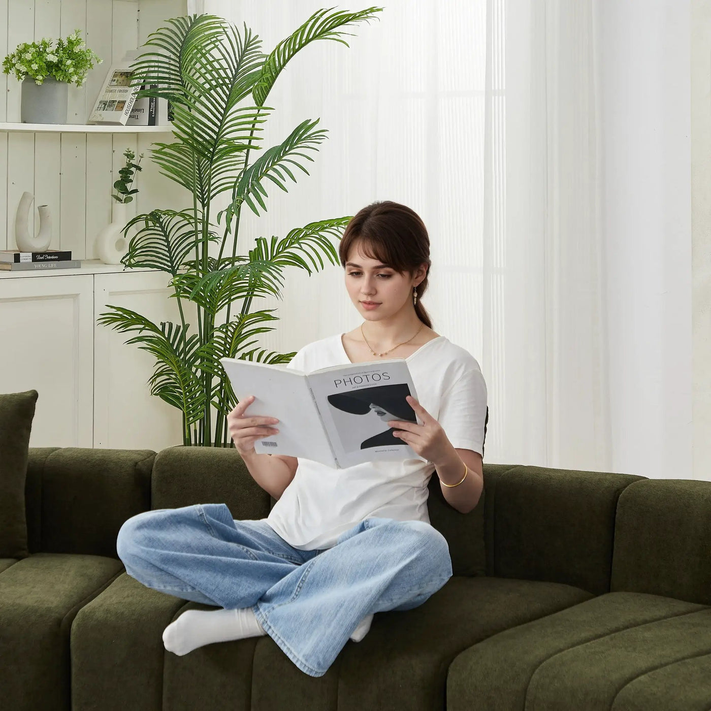 Modular Sectional Sofa With 2 Pillows, Symmetrical Design by HouseOfZazla