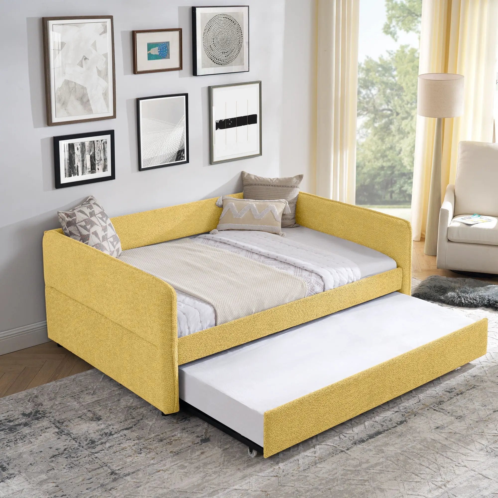 Upholstered Daybed With Pop Up Trundle by Unique Piece Furniture