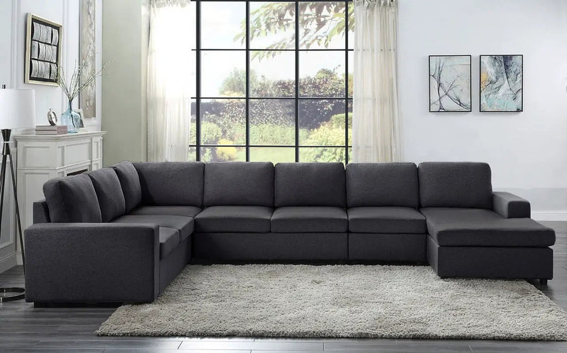 Hayden - 7 Seat Reversible Modular Sectional Sofa Chaise by HouseOfZazla
