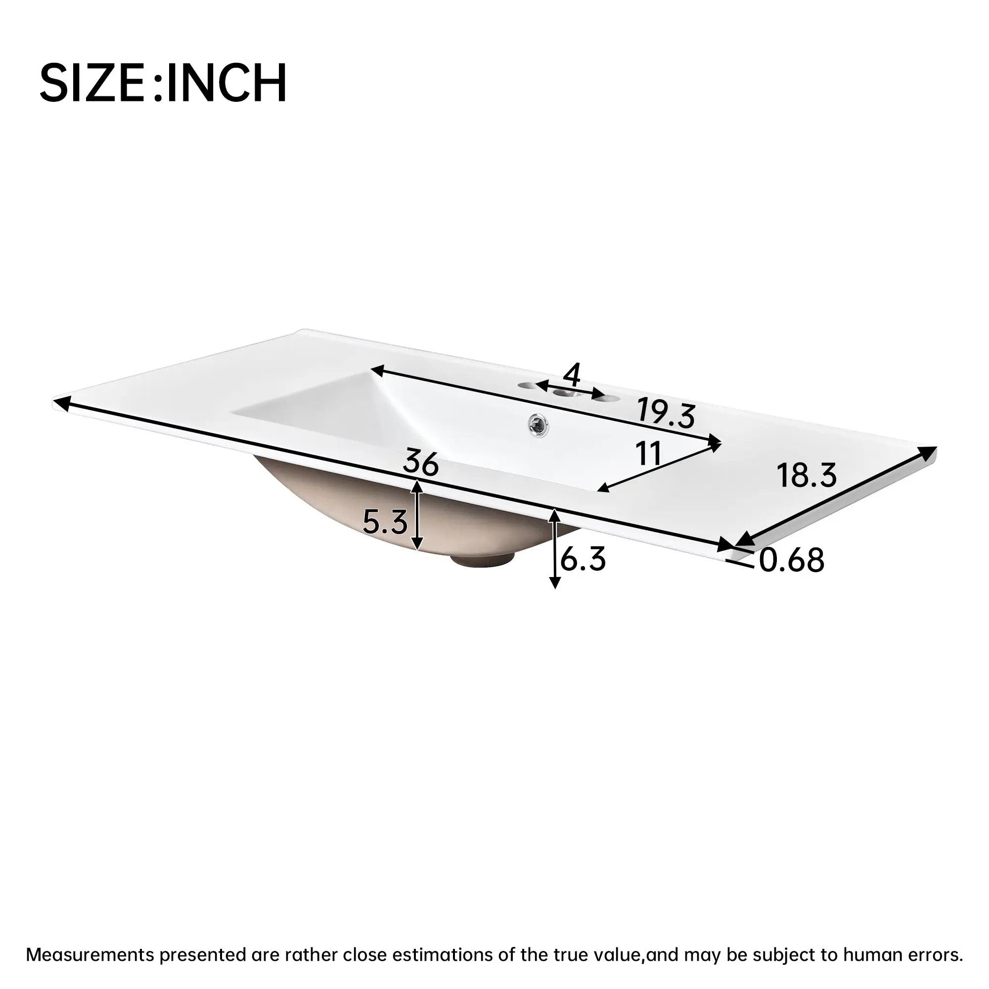 36" Single Bathroom Basin Sink by HouseOfZazla
