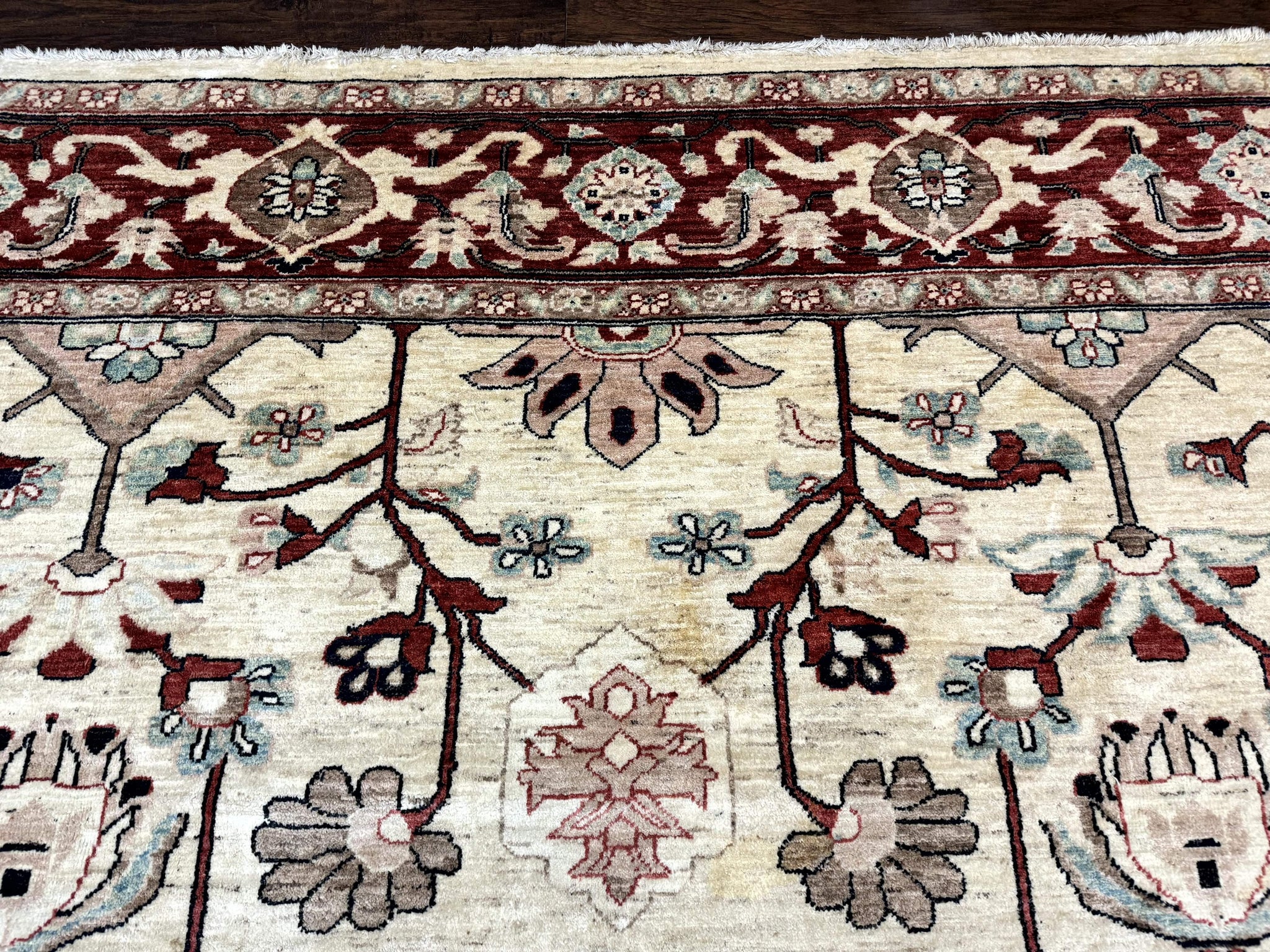 Peshawar Rug 10x14, Beige and Rust Red, Large Pak Persian Rug, Pakistani Rug by Jewel Rugs
