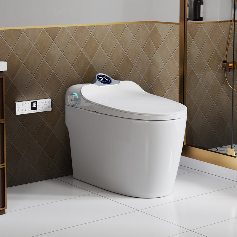 Smart Toilet Bidet Combo with Foot Sensor and Remote Control by HouseOfZazla