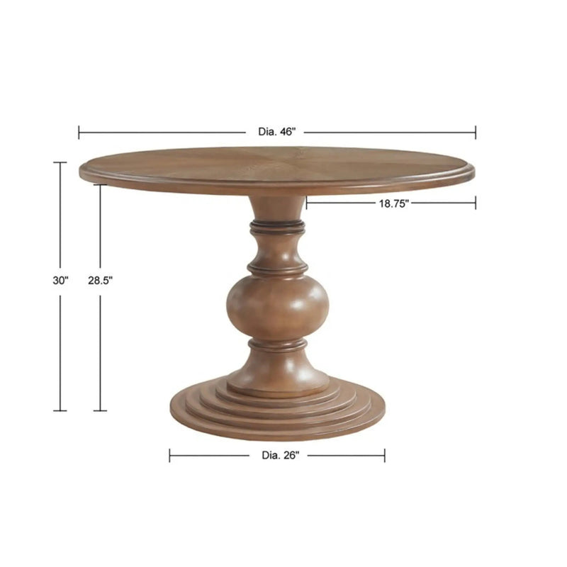 Round Pedestal Dining Table - Walnut by Unique Piece Furniture