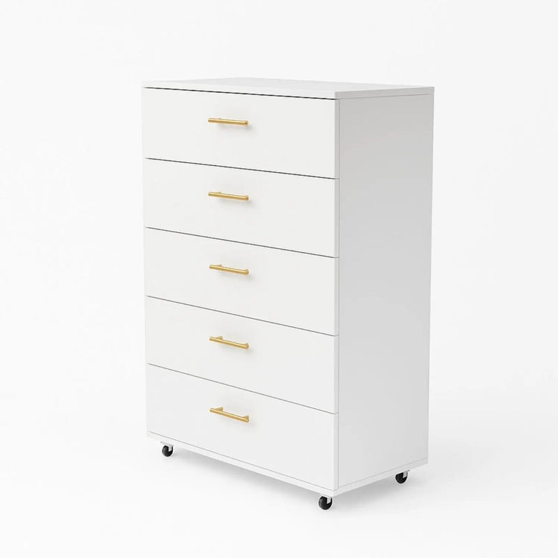 5 Drawer Dresser With Handles - White by Unique Piece Furniture