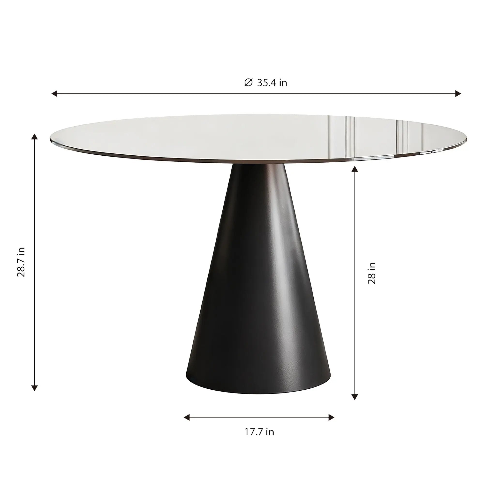 Round Dining Table for 2-4 People - Black / Brown by HouseOfZazla