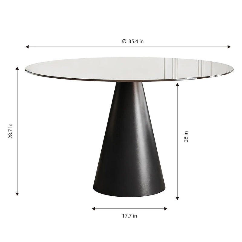 Round Dining Table for 2-4 People - Black / Brown by HouseOfZazla