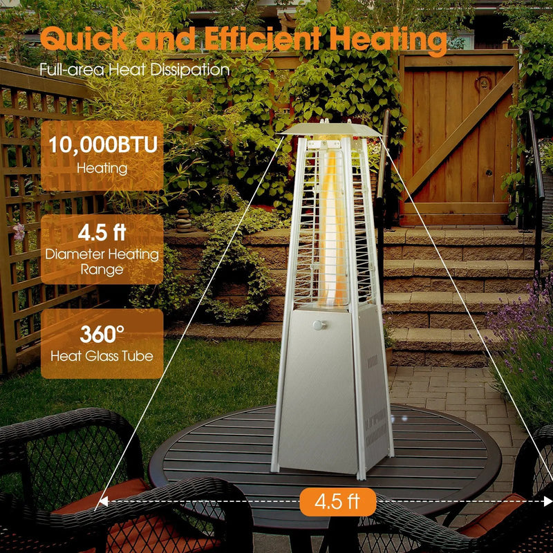 10000 BTU Portable Stainless Steel Tabletop Patio Heater with Glass Tube by DirectDeals