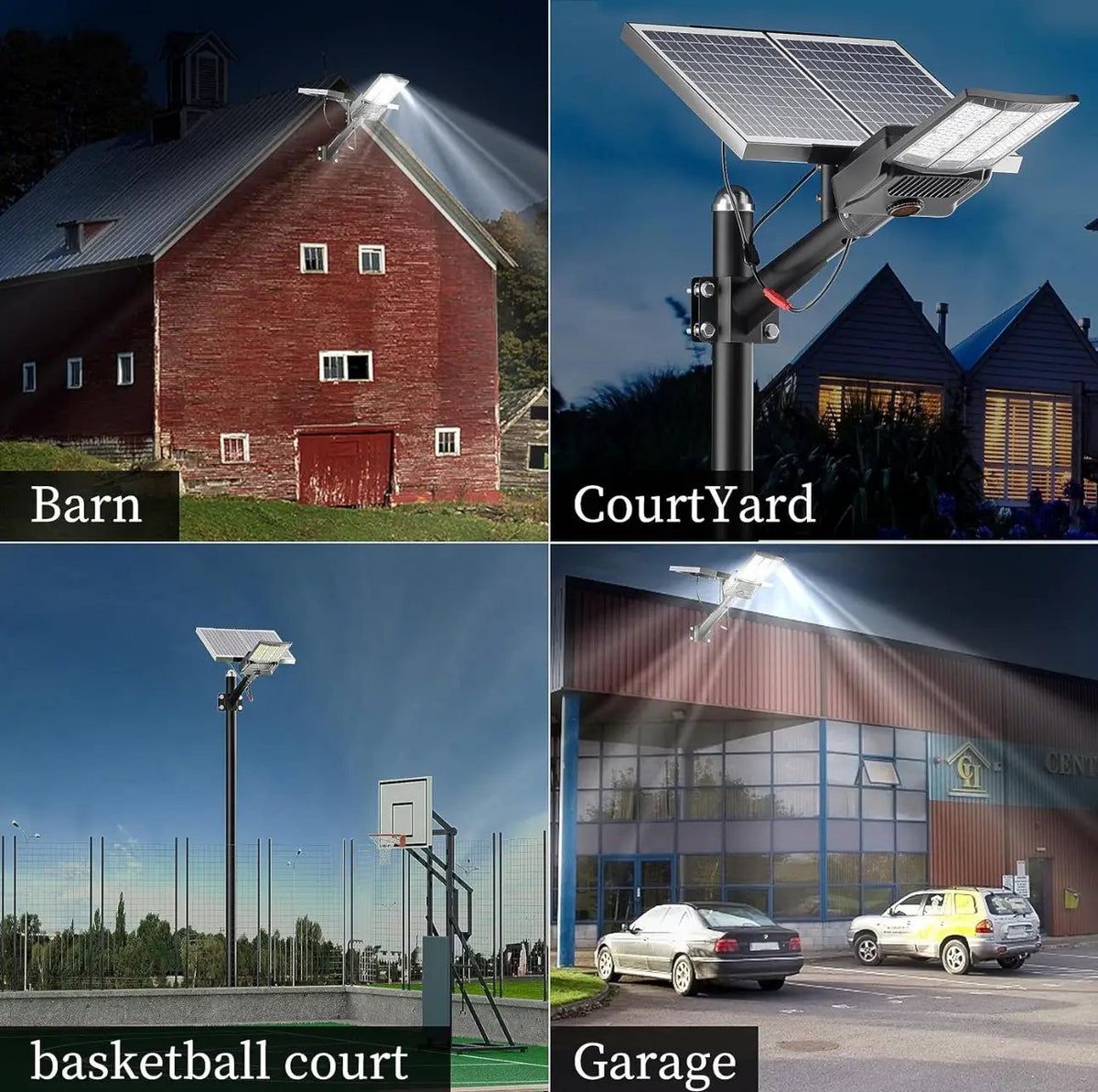 9500W Aluminum Solar Street Lights Outdoor, 500000LM High Powered Commercial Parking Lot Lights 6500K Dusk to Dawn with Remote by Outdoor Solar Outlet