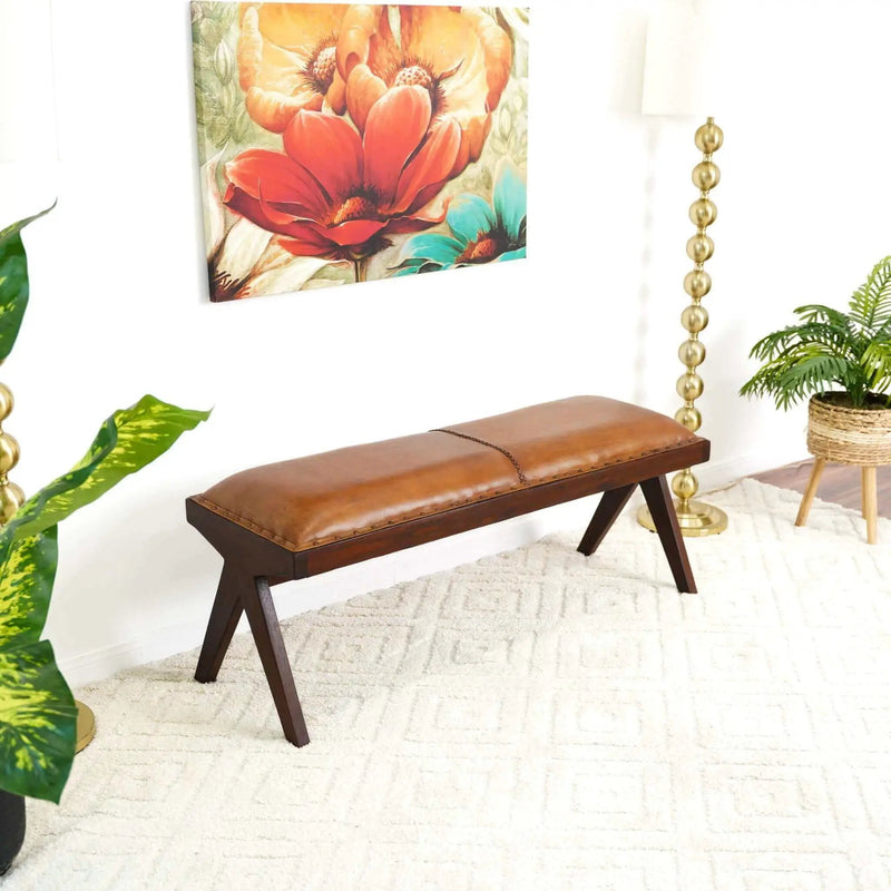 Chad - Bench - Brown / Tan by HouseOfZazla
