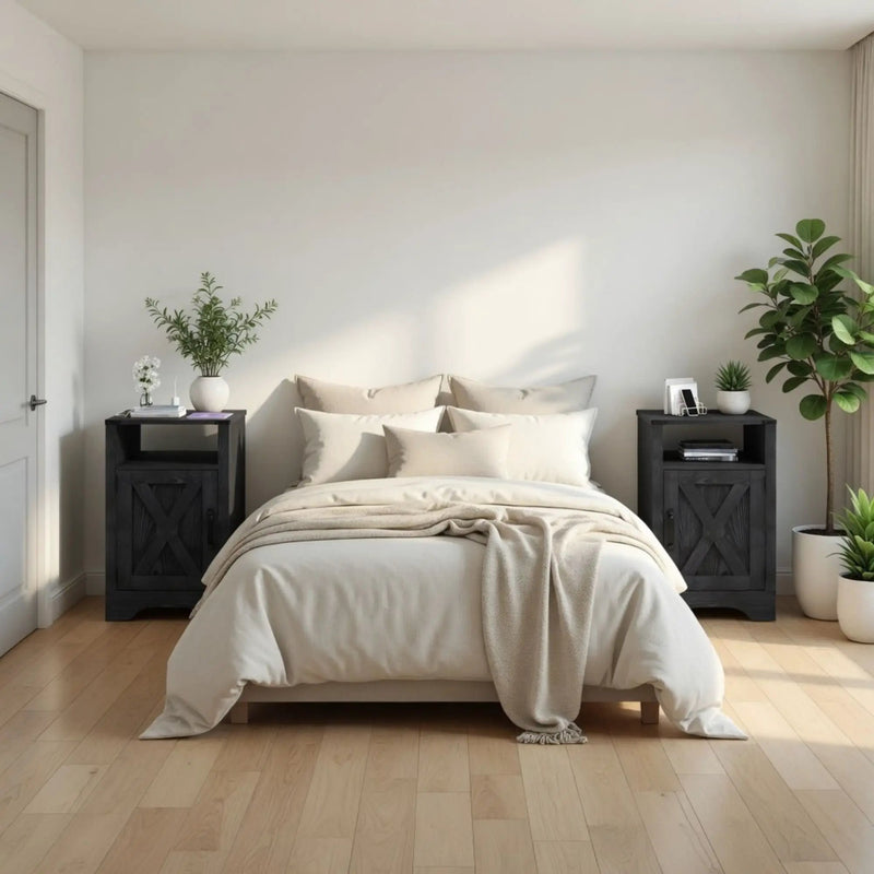 Farmhouse Nightstand, Charging Station & Storage by HouseOfZazla