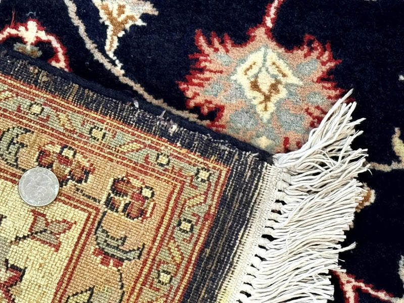 Navy Blue Pak Persian Rug 6x10, Floral Medallion, Traditional Persian Area Rug, Fine 240 KPSI by Jewel Rugs
